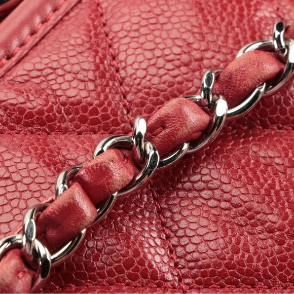 Chanel Large French Riviera Single Flap Bag Caviar Leather - Picture 7 of 9